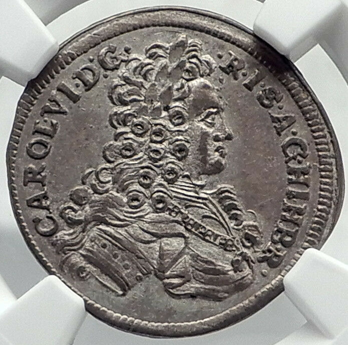 1723 AUSTRIA Holy Roman Empire CHARLES VI AUSTRIAN Silver Coin NGC i82378