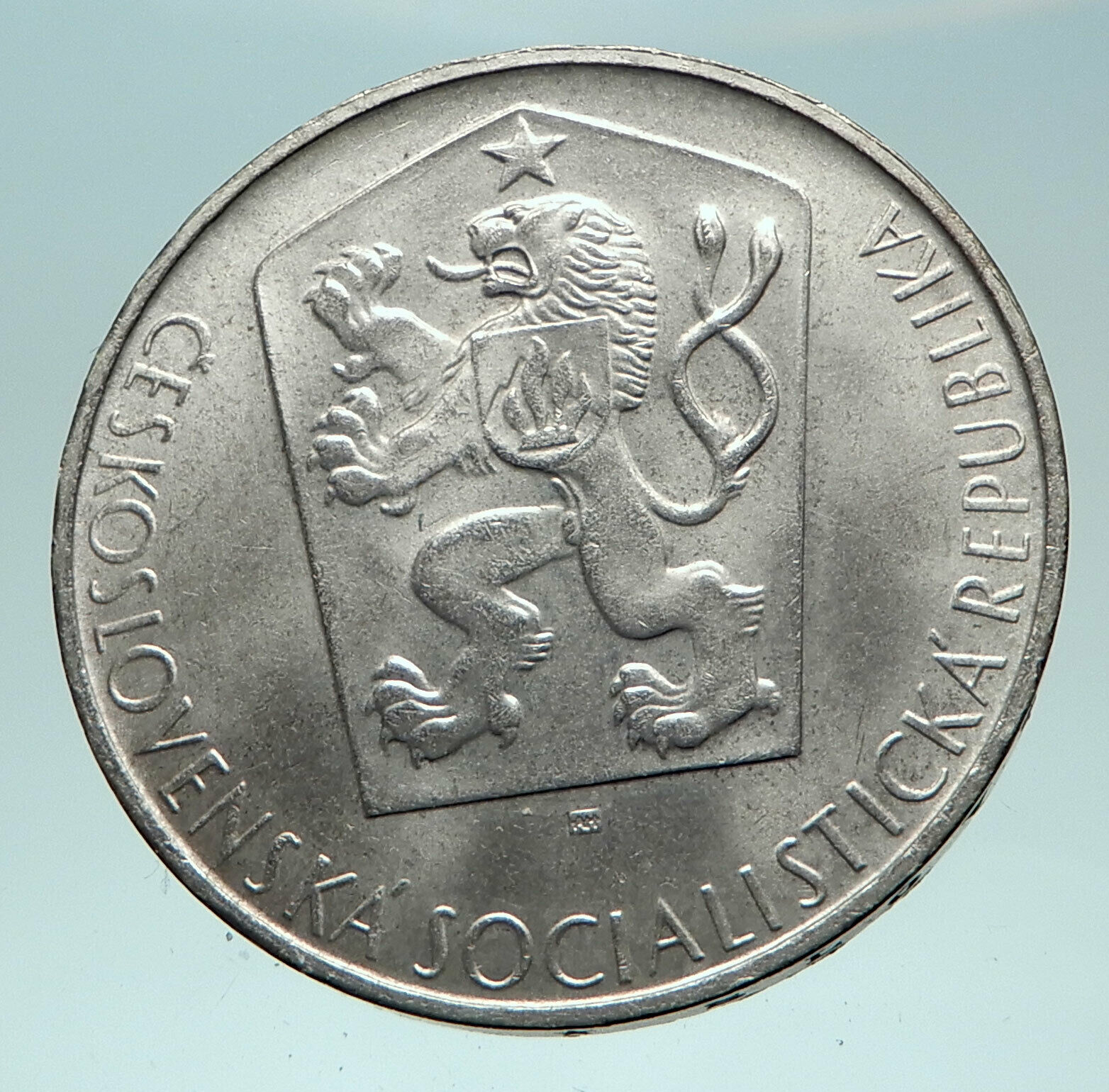 1964 CZECH REPUBLIC Three Hands Linden Old Genuine Silver 10 Korun Coin i82677