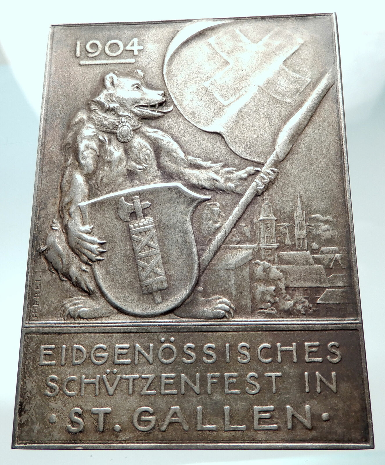 1844 SWITZERLAND Swiss SHOOTING FESTIVAL Basel Old Genuine Silver Medal i82440