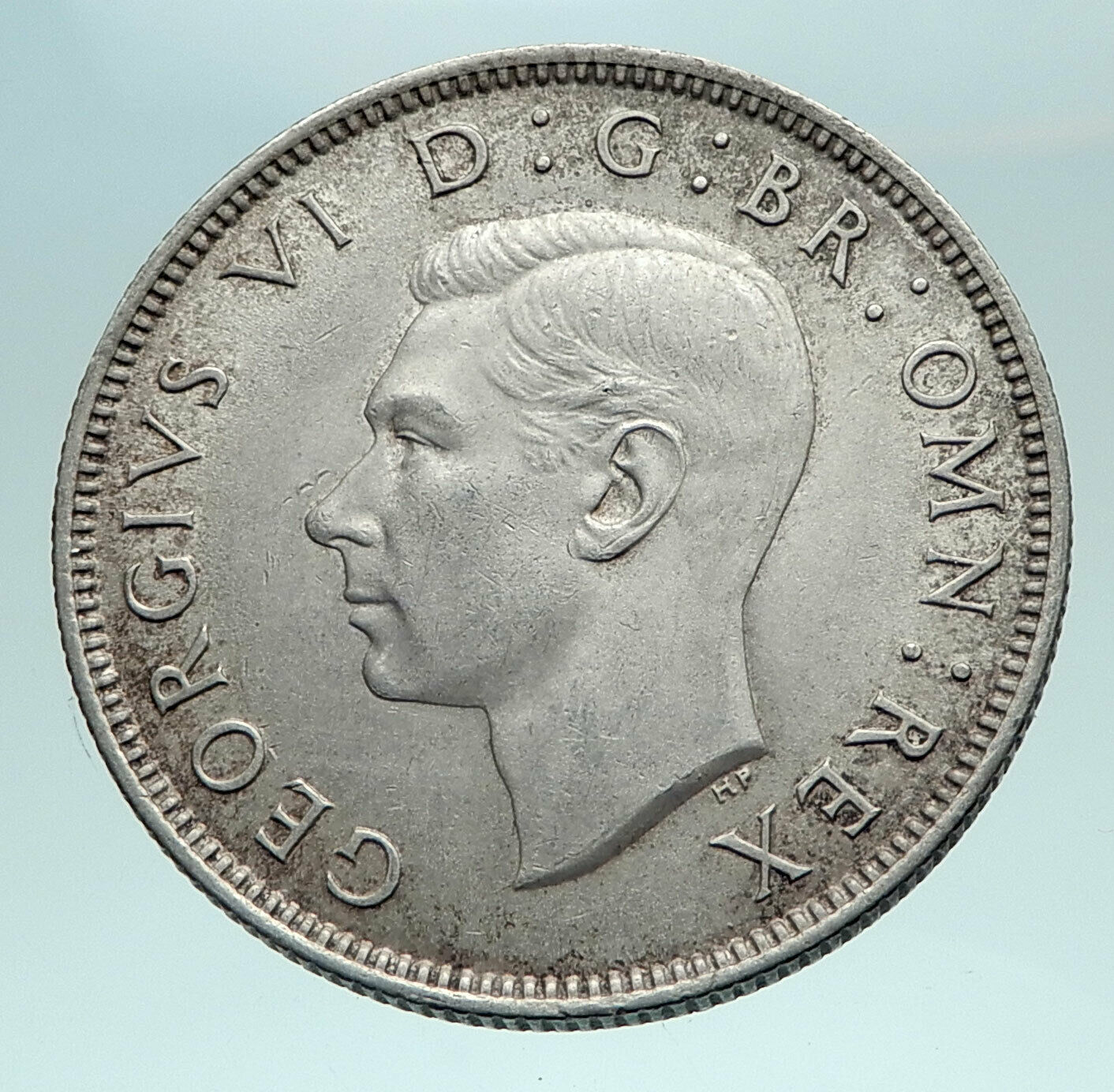 1946 United Kingdom UK Great Britain GEORGE VI w Crown Silver Florin Coin i82531