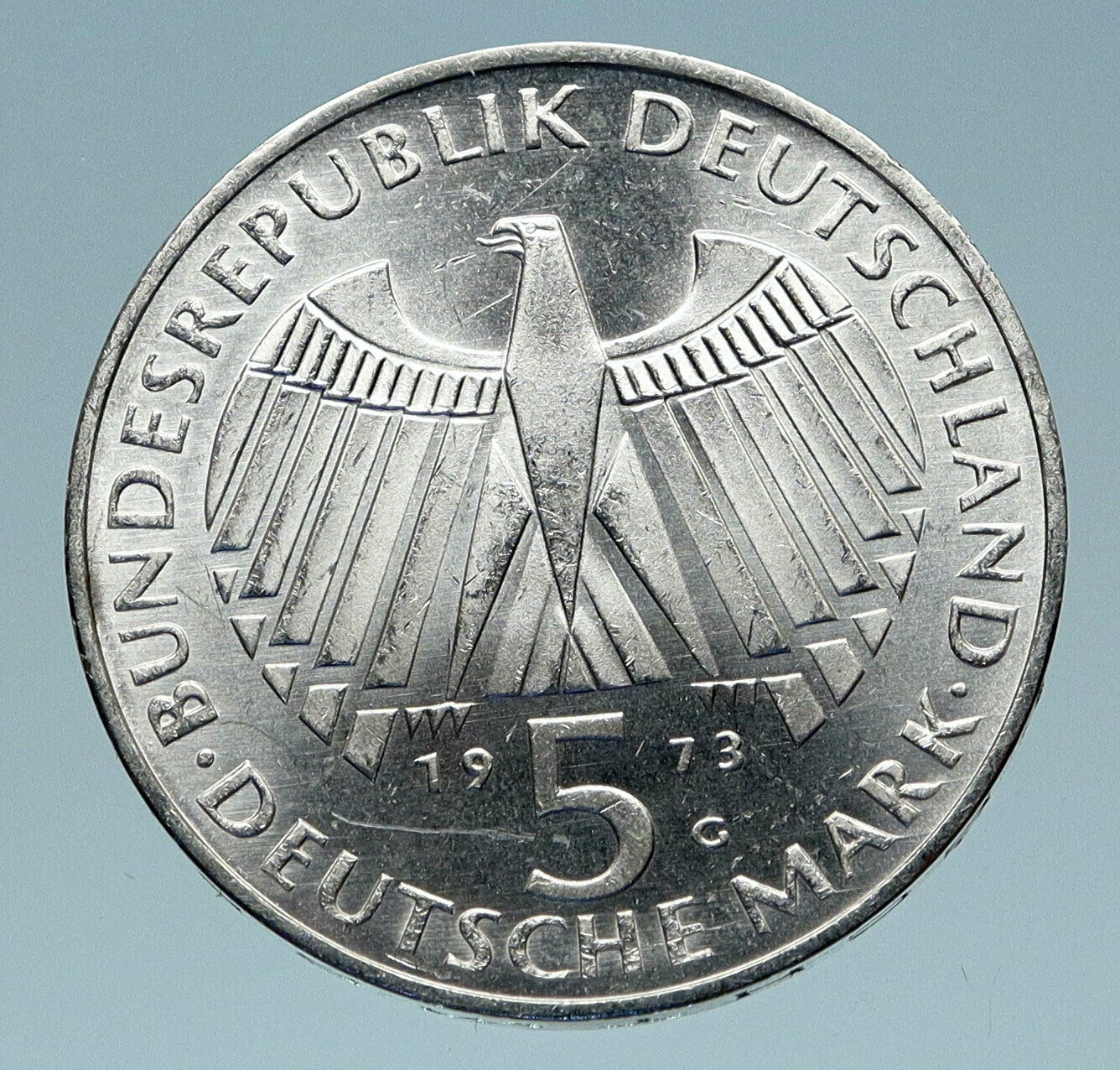 1973 GERMANY FRANFURT PARLIAMENT BUILDING Proof Silver 5 Mark German Coin i83139