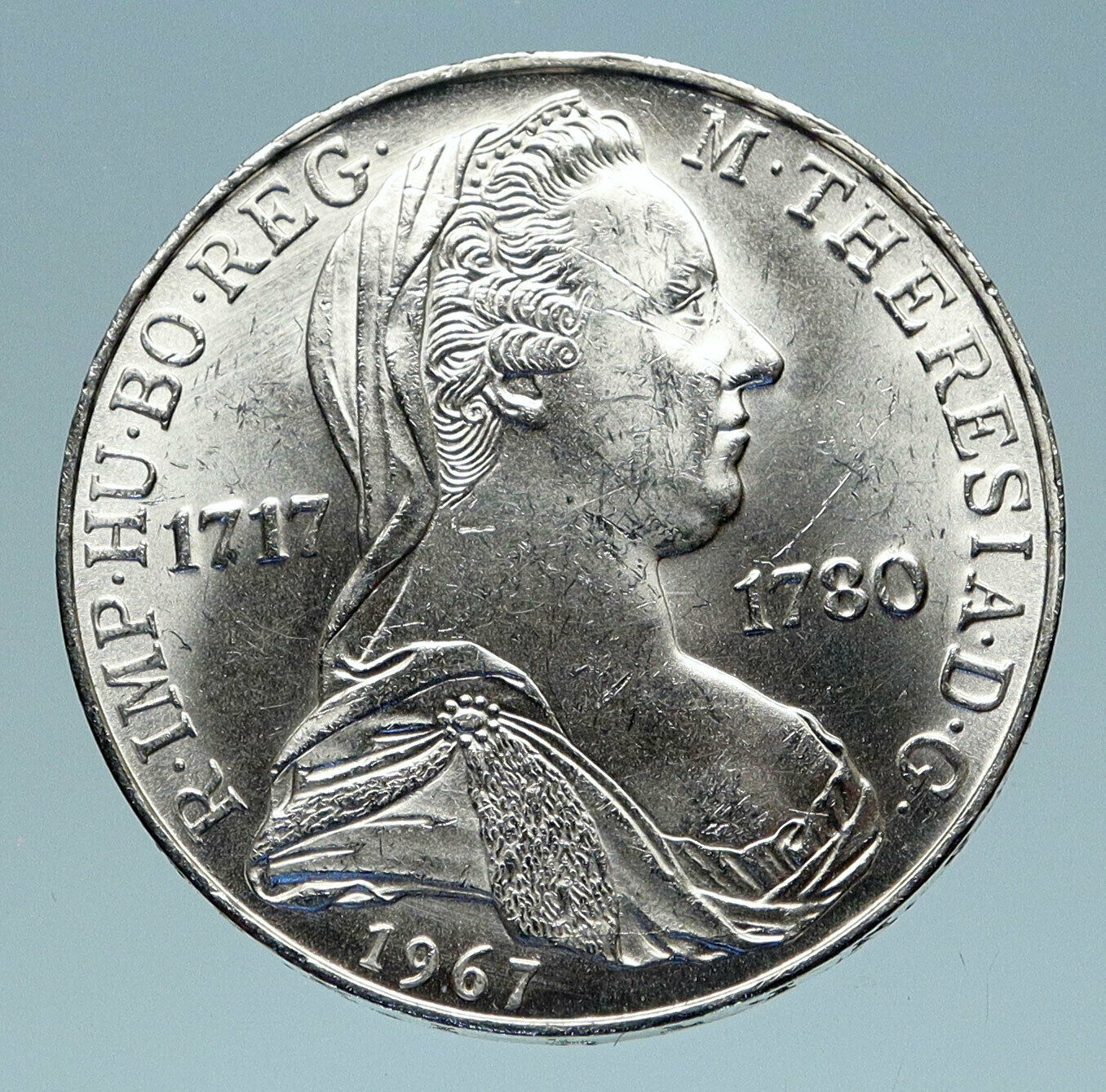 1967 AUSTRIA with QUEEN MARIA THERESA Antique Silver 25 Schilling Coin i83140