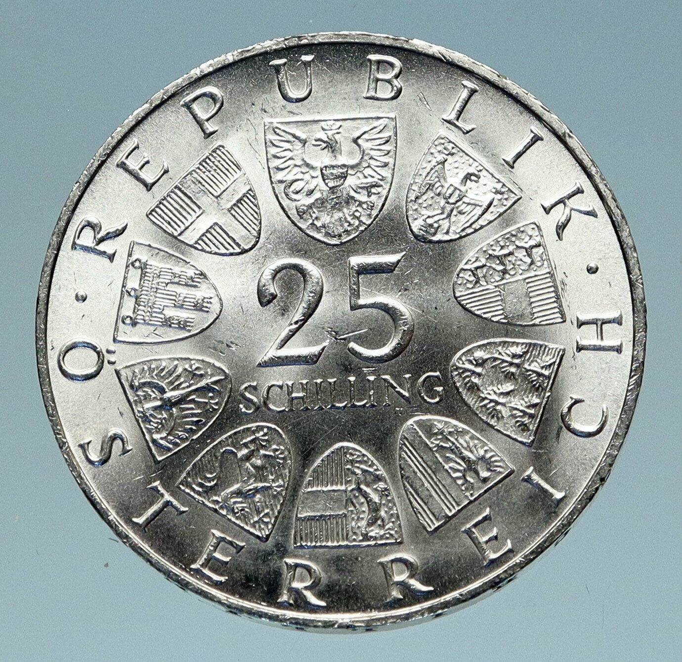 1967 AUSTRIA with QUEEN MARIA THERESA Antique Silver 25 Schilling Coin i83140