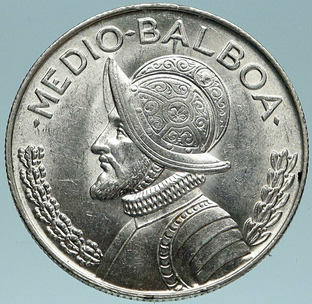 1962 PANAMA Spanish Conquistador Hero Genuine Silver 1/2 BALBOA Coin i83160