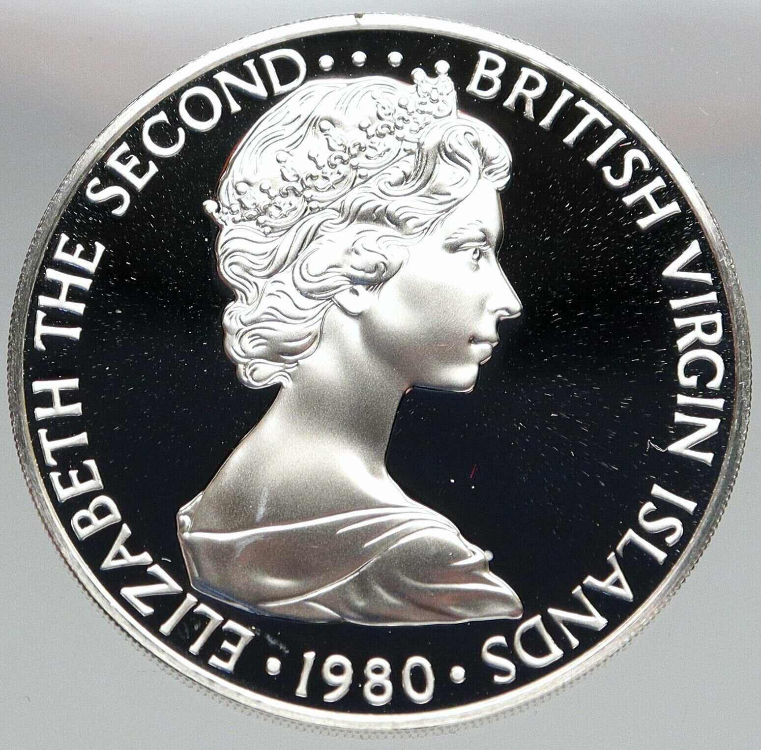 1980 British Virgin Islands UK Queen Elizabeth II BIRD Proof Silver Coin i83152