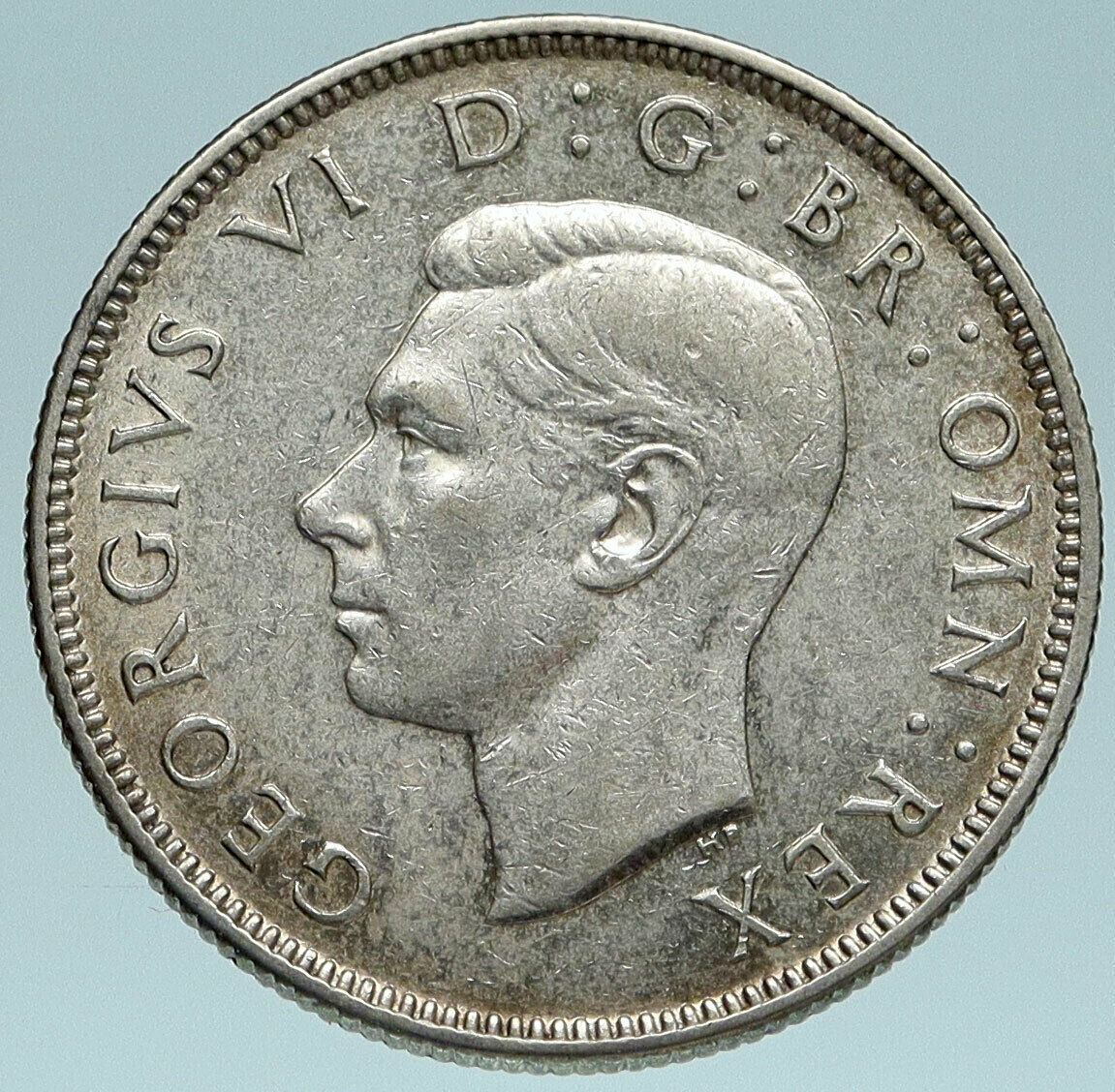 1942 Great Britain United Kingdom King George VI SILVER 2 Shilling Coin i83155