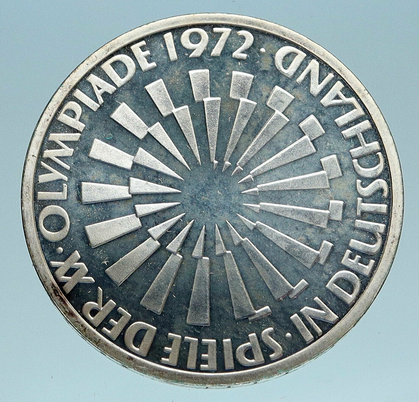 1972 Germany Munich Summer Olympic Antique OLD Proof Silver 10 Mark Coin i83165