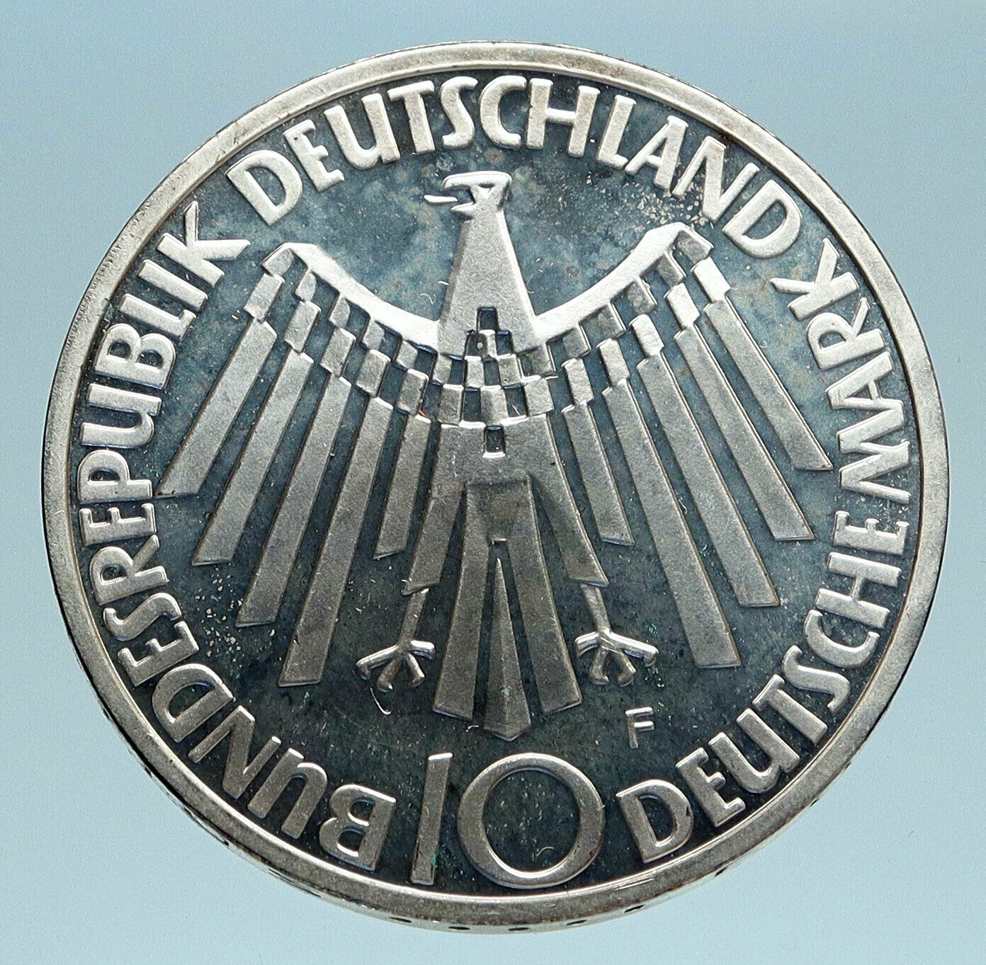 1972 Germany Munich Summer Olympic Antique OLD Proof Silver 10 Mark Coin i83165