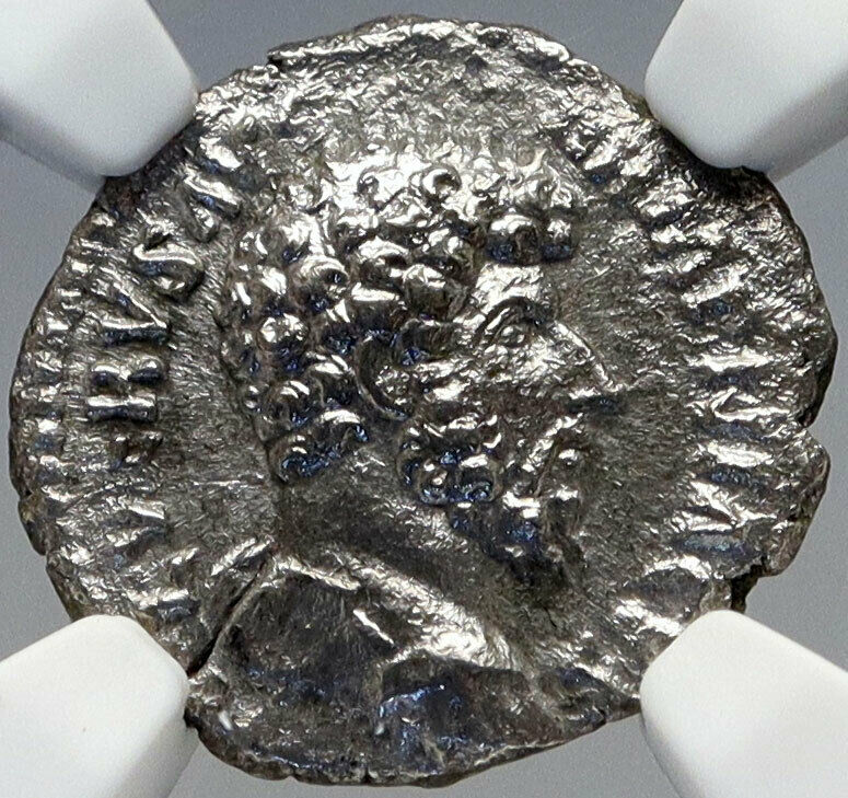 LUCIUS VERUS Authentic Ancient 164AD Rome Silver Roman Coin MARS NGC i82918