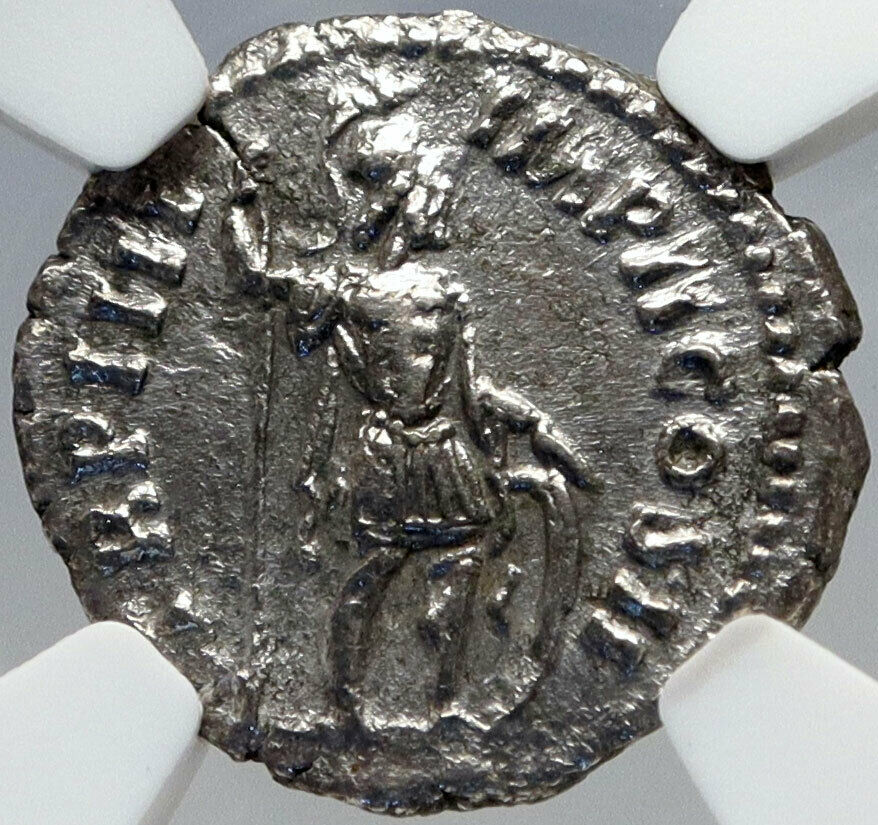 LUCIUS VERUS Authentic Ancient 164AD Rome Silver Roman Coin MARS NGC i82918