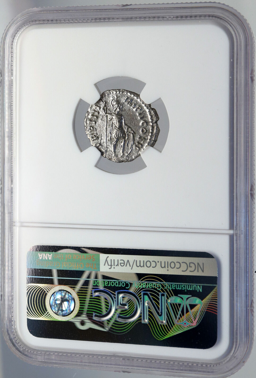 LUCIUS VERUS Authentic Ancient 164AD Rome Silver Roman Coin MARS NGC i82918