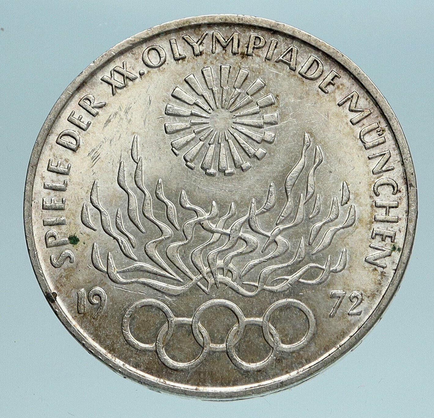 1972 Germany Munich Summer Olympic Antique Proof Silver 10 Mark Coin i83341