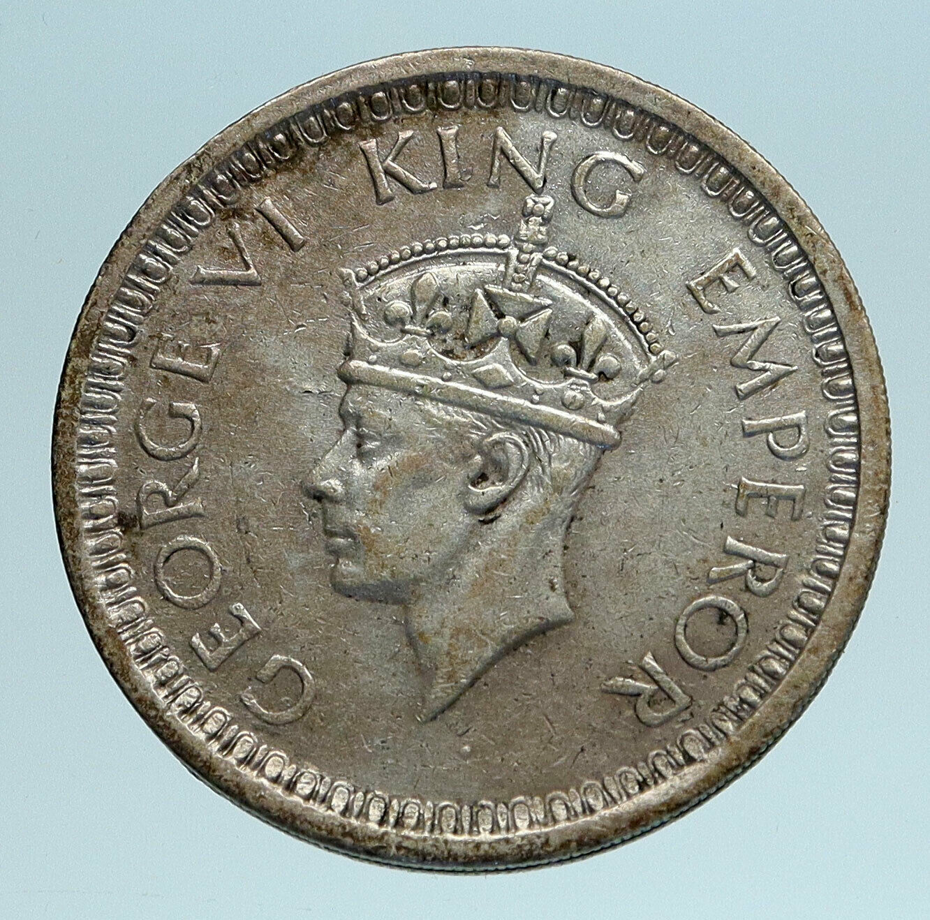 1944 INDIA UK States King George VI OLD Genuine Silver Rupee Indian Coin i83357