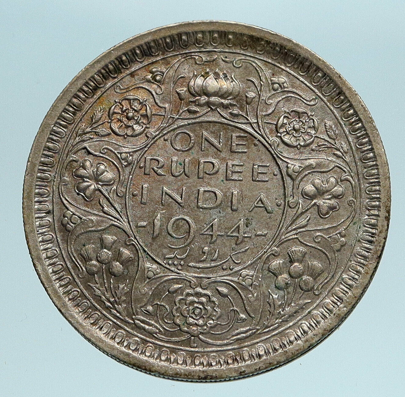 1944 INDIA UK States King George VI OLD Genuine Silver Rupee Indian Coin i83357