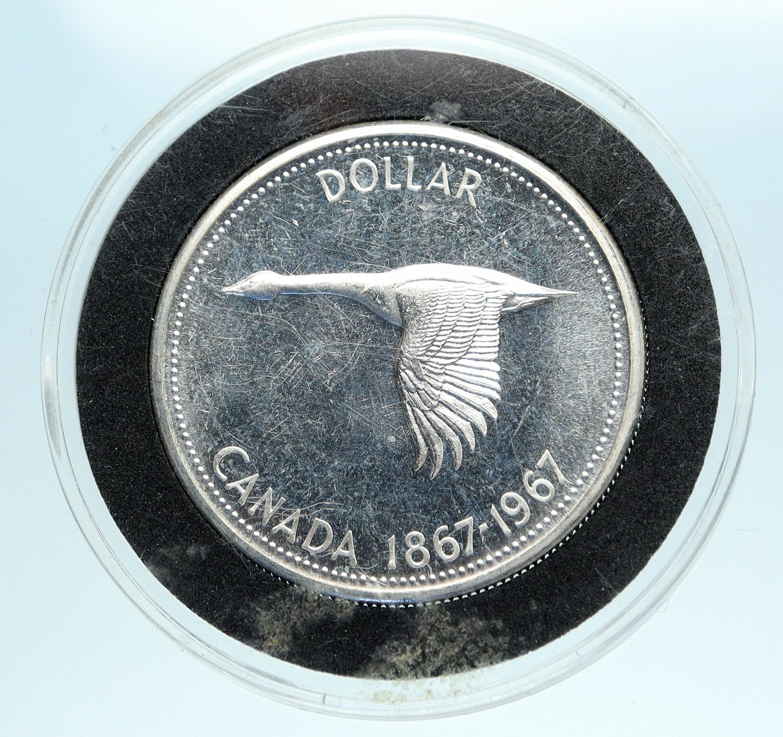 1967 CANADA Confederation Founding OLD Goose Genuine Silver Dollar Coin i83345