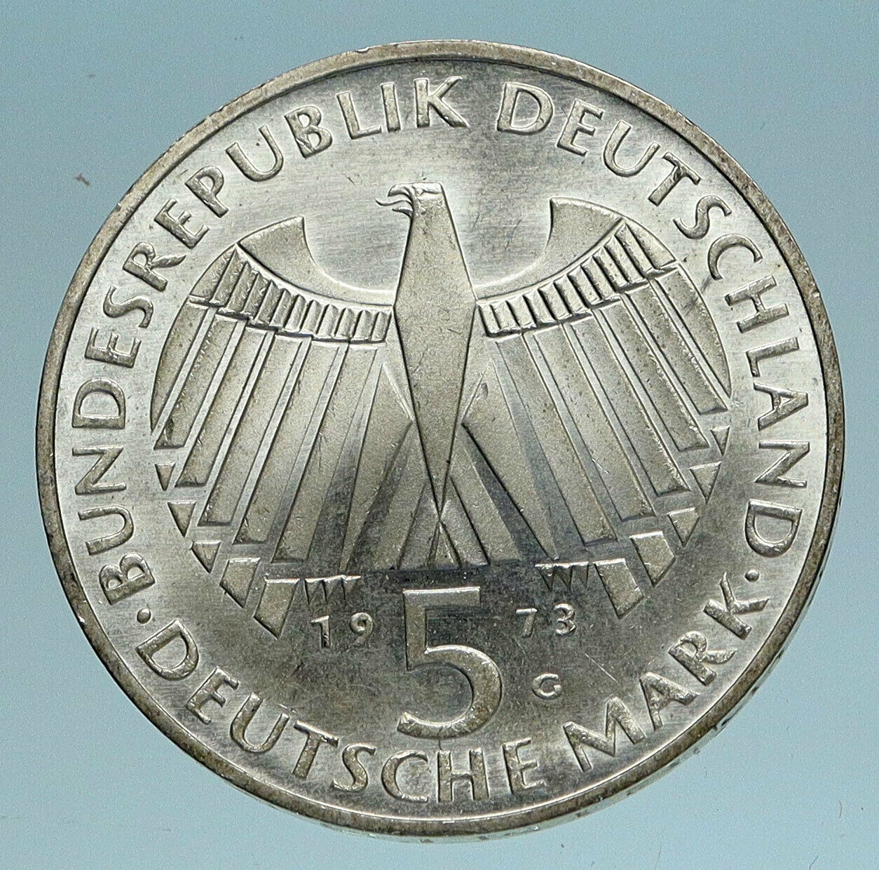 1973 GERMANY FRANFURT PARLIAMENT BUILDING Proof Silver 5 Mark German Coin i83381