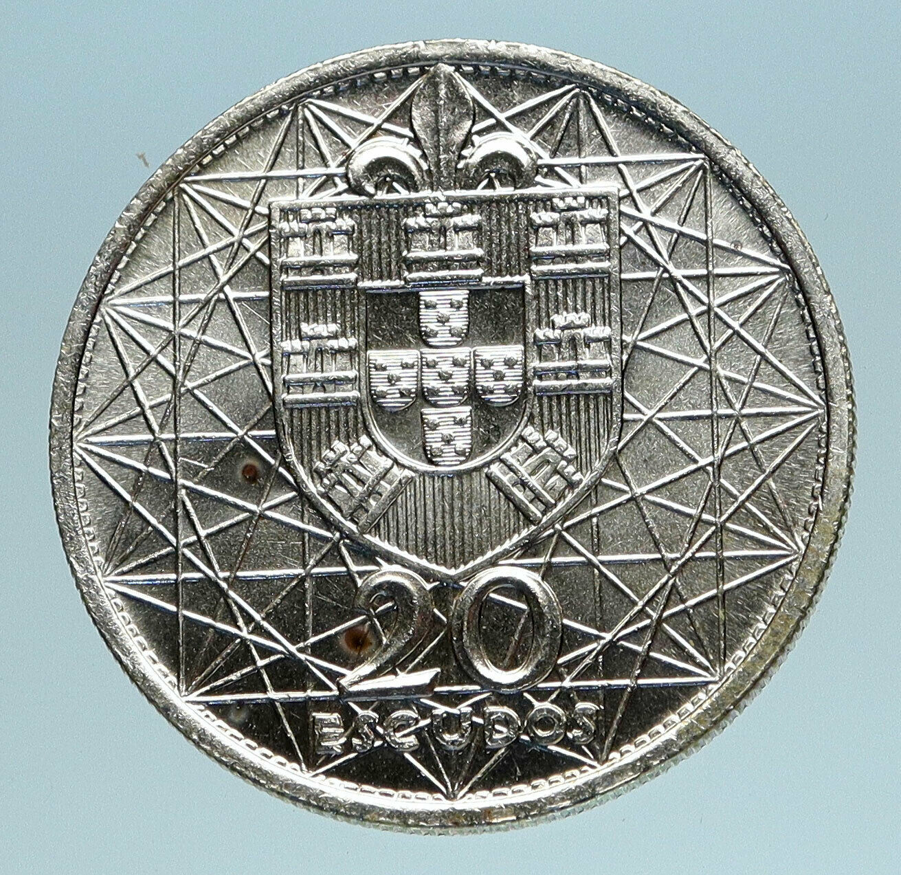 1966 PORTUGAL w Opening of SALAZAR BRIDGE Genuine Silver 20 Escudos Coin i83382