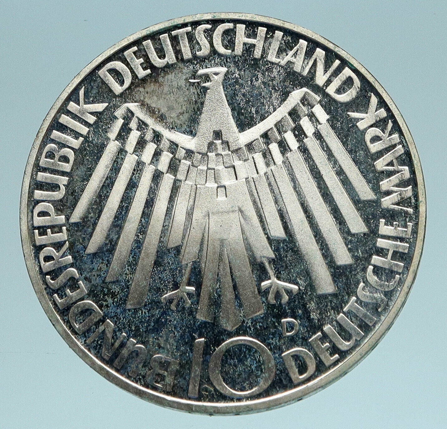 1972 Germany Munich Summer Olympic Antique OLD Proof Silver 10 Mark Coin i83447