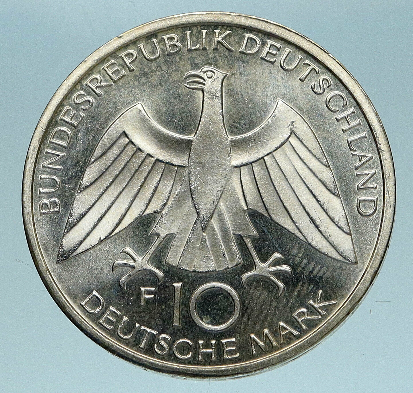 1972 Germany Munich Summer Olympics Games Schleife 10 Mark Silver Coin i83456