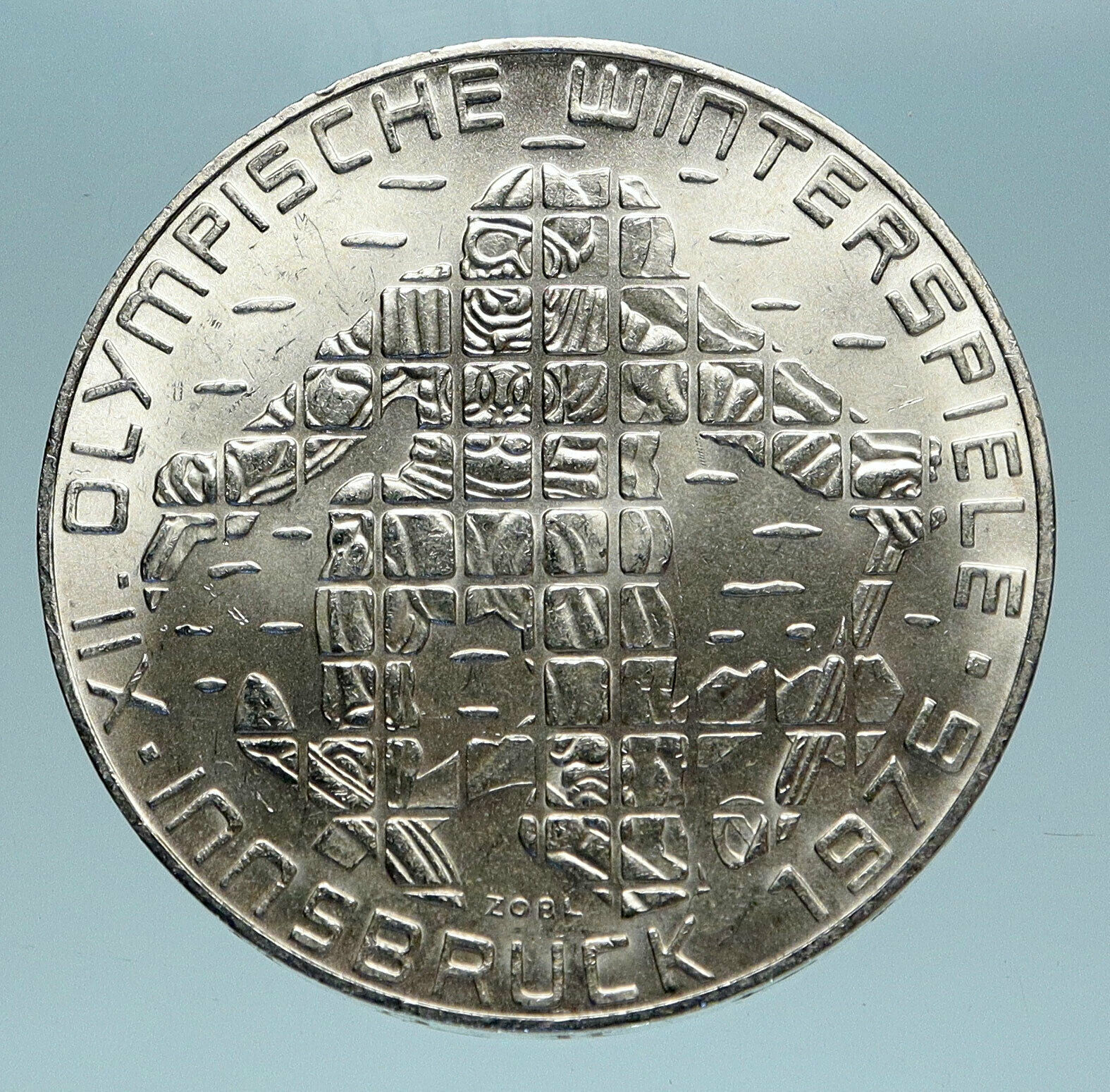 1976 Innsbruck WINTER Olympic Games AUSTRIA - SILVER 100 Schilling Coin i83469