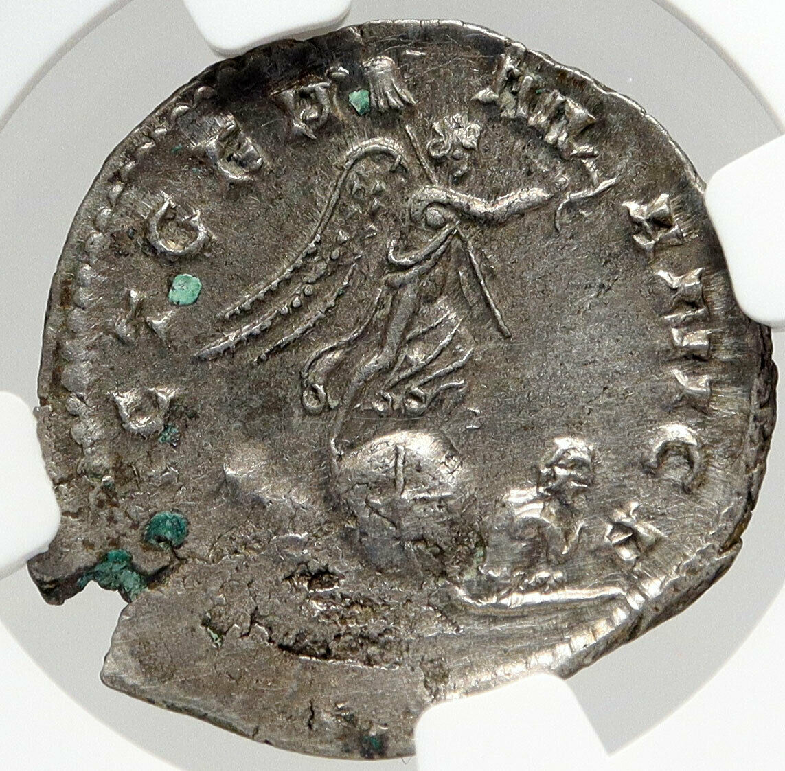 GALLIENUS Victory Over GERMANY Authentic Ancient 257AD Roman Coin NGC i82965