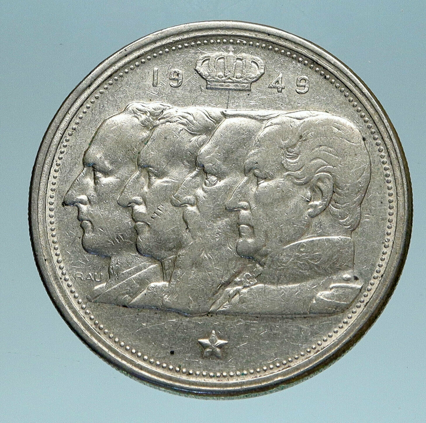 1949 BELGIUM Kings Leopold I II III & Albert I OLD Silver 100 Francs Coin i83472