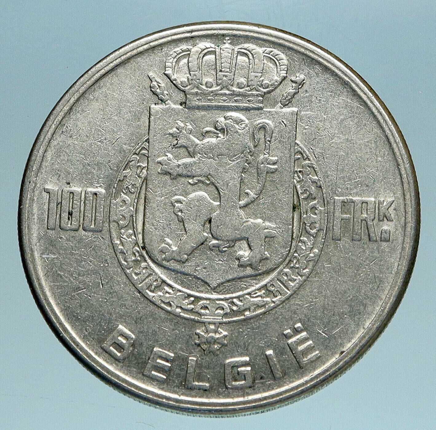 1949 BELGIUM Kings Leopold I II III & Albert I OLD Silver 100 Francs Coin i83472