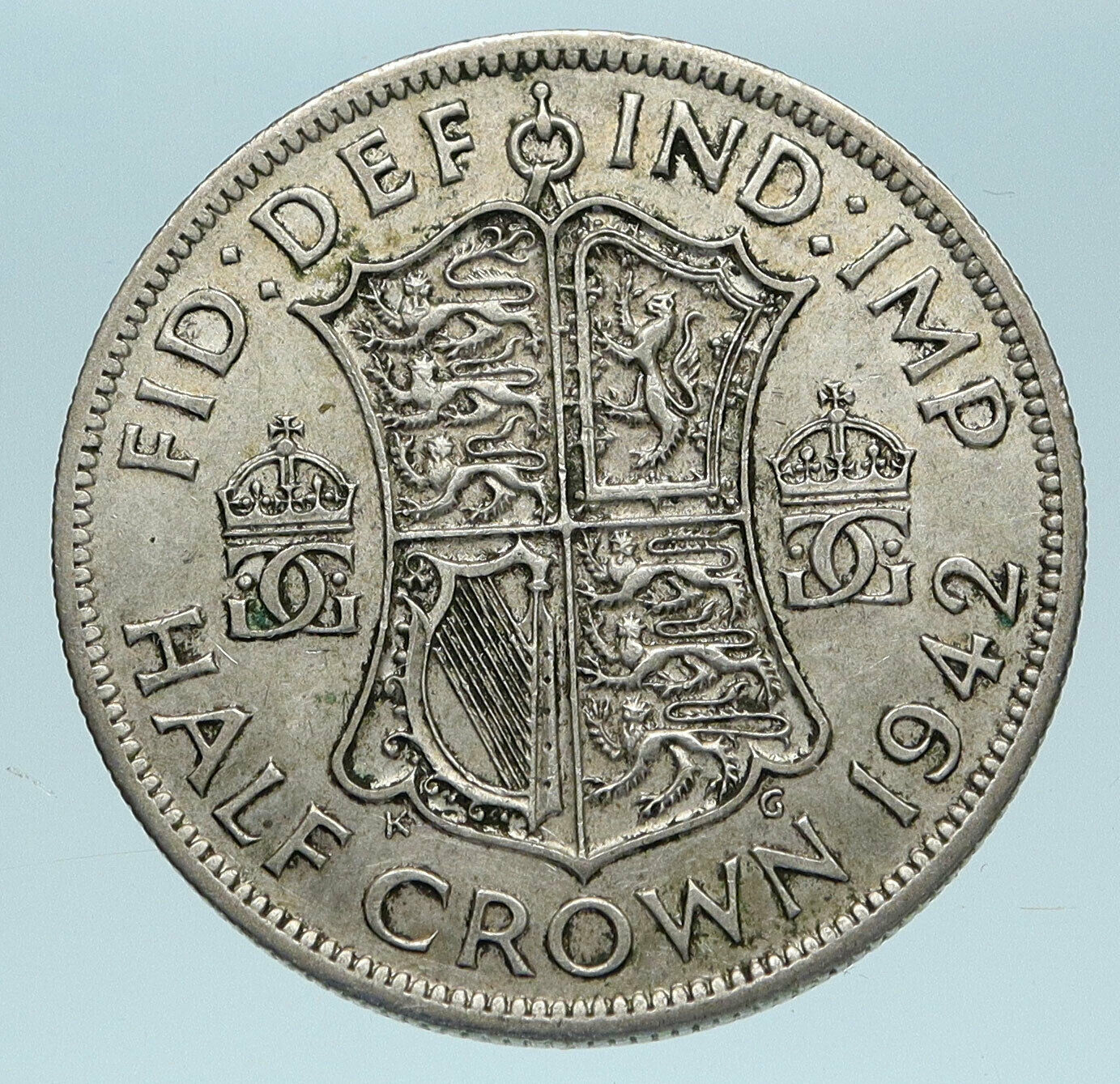 1942 Great Britain United Kingdom UK GEORGE VI Silver Half Crown Coin i83499