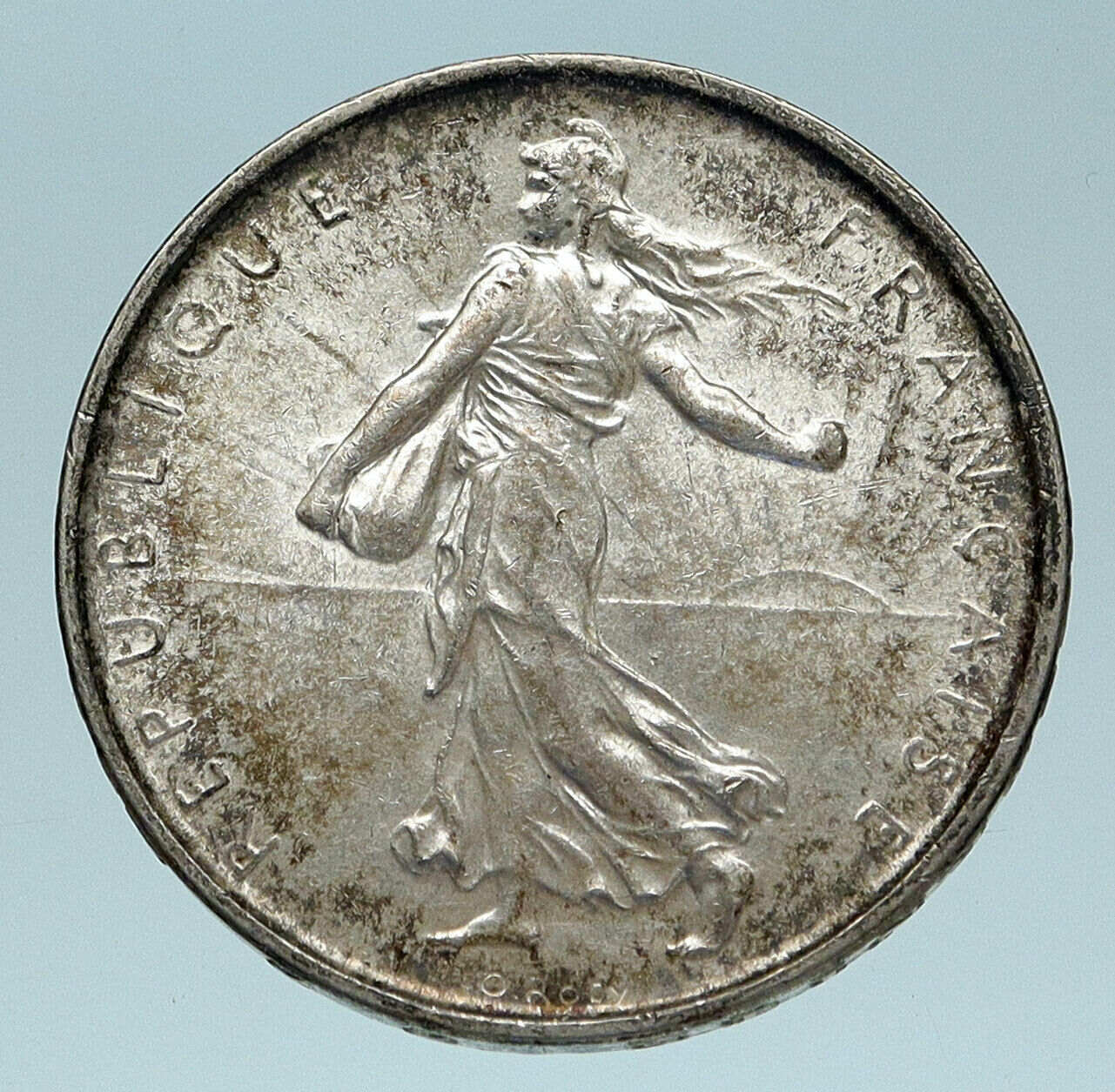 1963 FRANCE French LARGE with La Semeuse SOWER WOMAN Silver 5 Francs Coin i83502