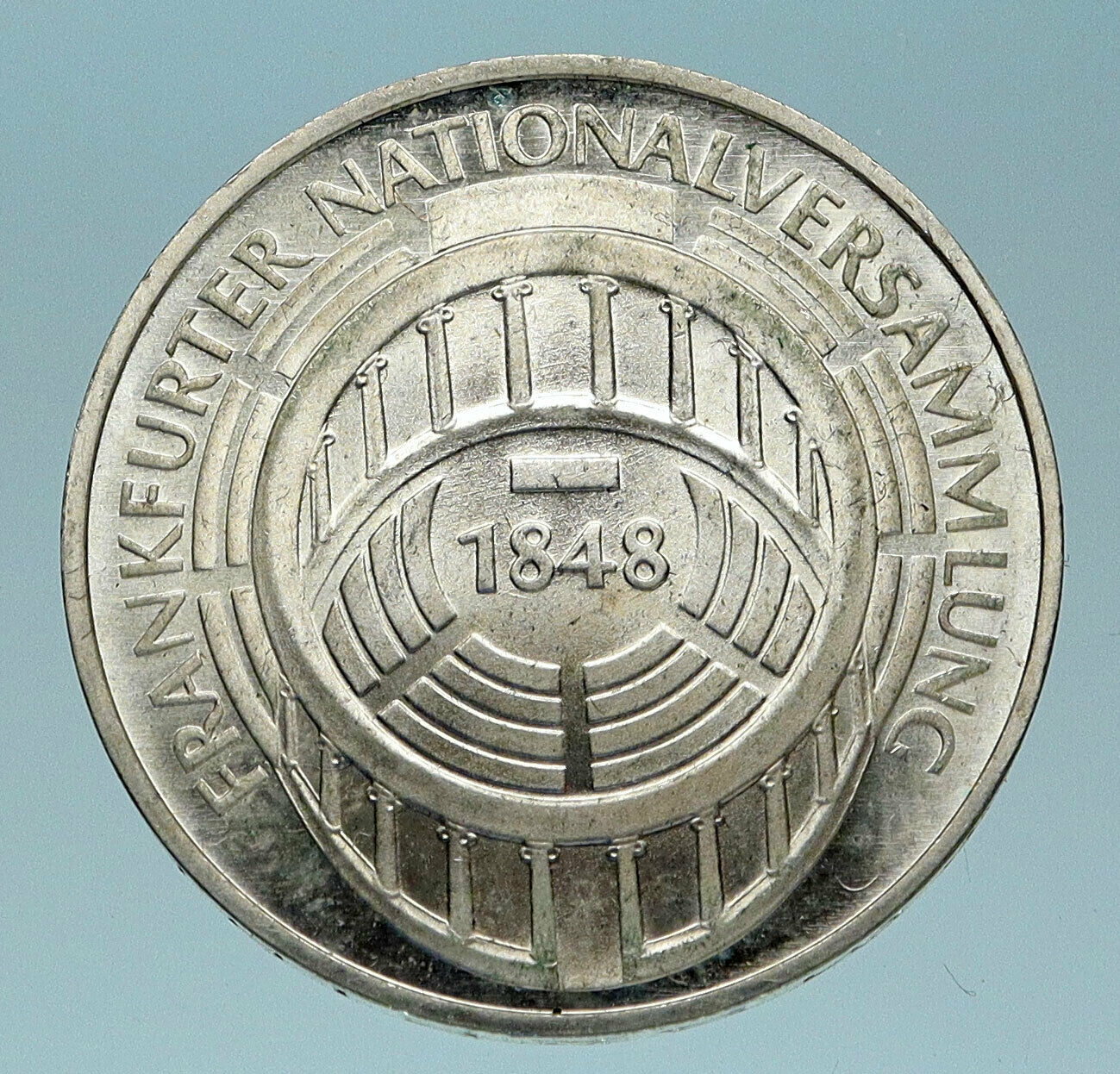 1973 GERMANY FRANFURT PARLIAMENT BUILDING Old Silver 5 Mark German Coin i83610