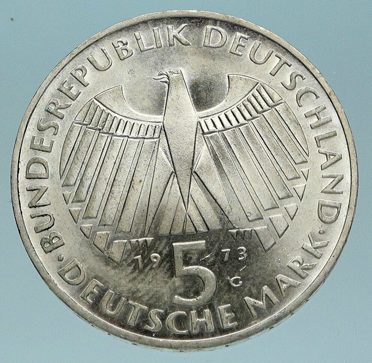 1973 GERMANY FRANFURT PARLIAMENT BUILDING Old Silver 5 Mark German Coin i83610