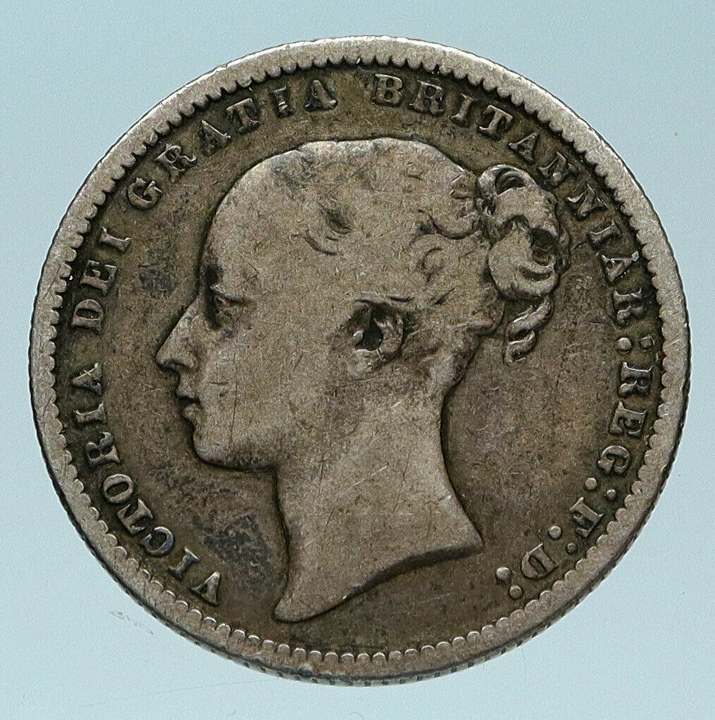 1874 UK Great Britain United Kingdom QUEEN VICTORIA Shilling Silver Coin i83643