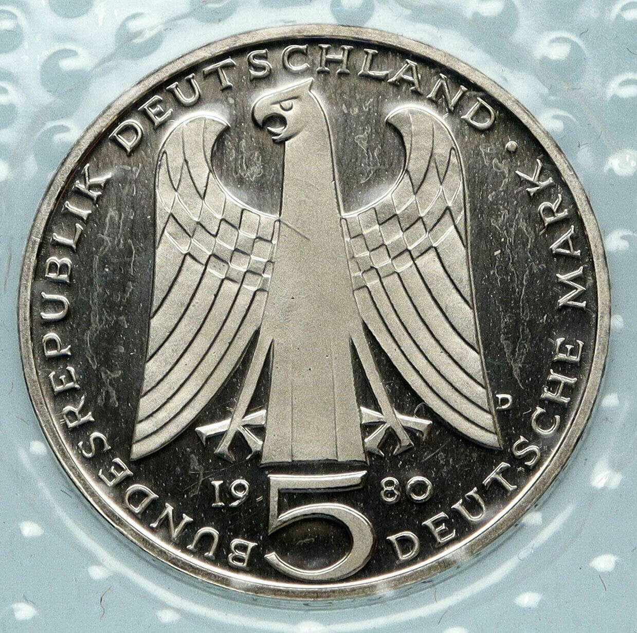 1980 GERMANY Walther von Vogelweide Singer Love Songs Antique 5 Mark Coin i83635