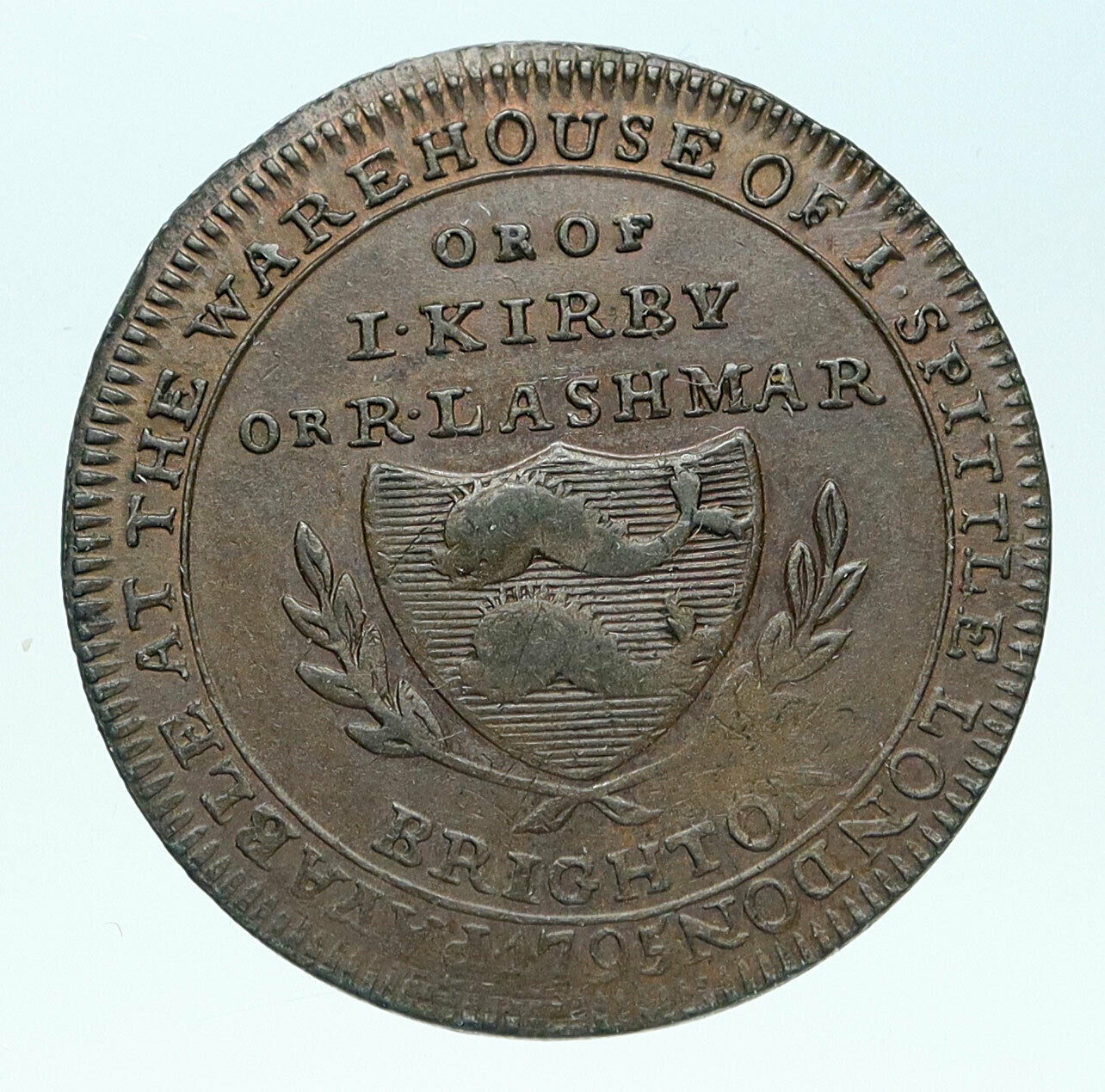 1795 ENGLAND UK Middlesex LONDON Saint Pauls Cathedral Conder TOKEN Coin i83655