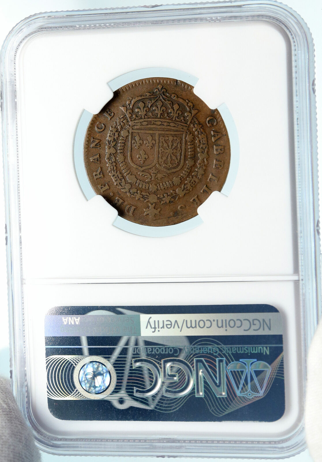 1664 FRANCE Sun King LOUIS XIV Sacrificial Lamb Altar Antique Medal NGC i83695