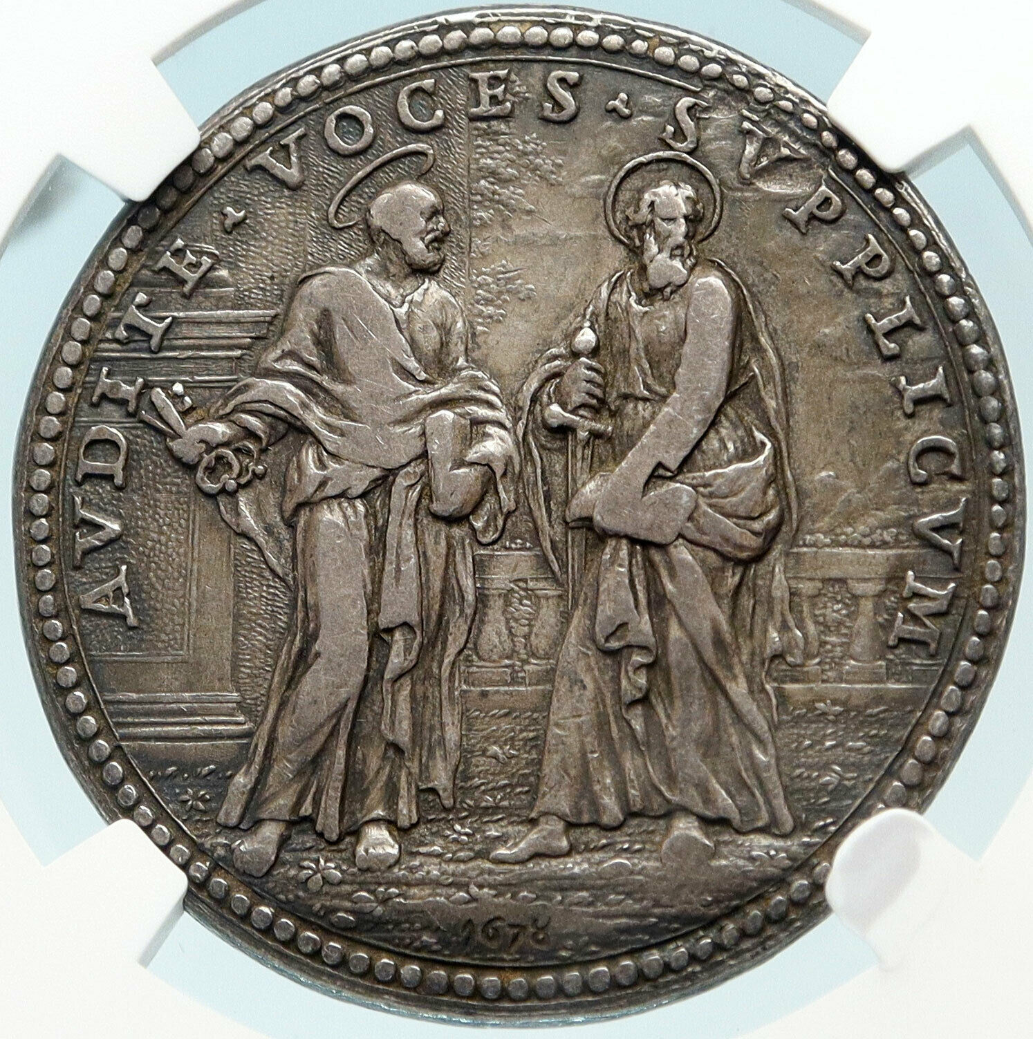 1678 ITALY Vatican POPE CLEMENT XI Peace in Europe Christian Medal NGC i83707