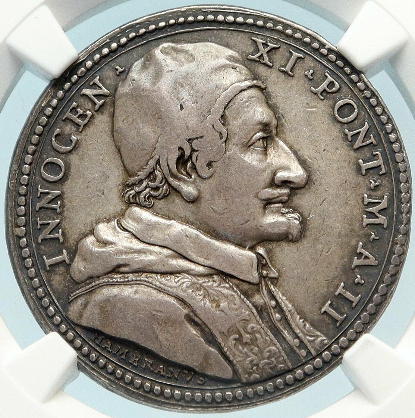 1678 ITALY Vatican POPE CLEMENT XI Peace in Europe Christian Medal NGC i83707