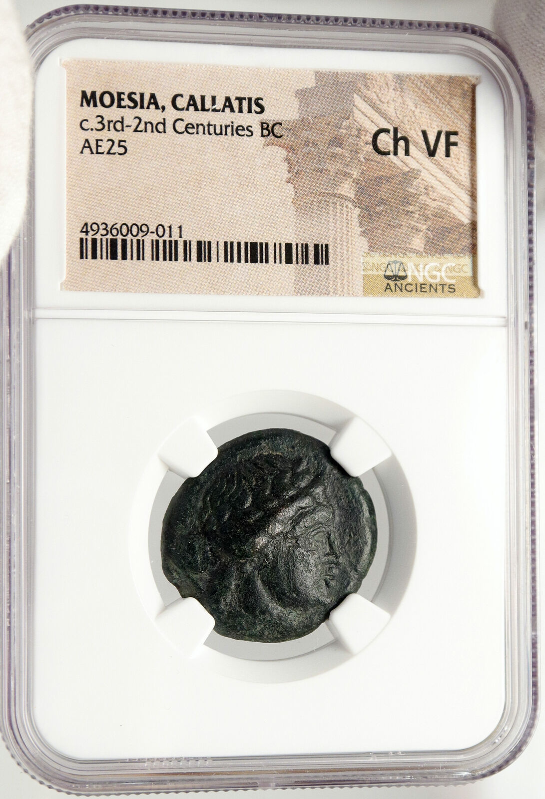 KALLATIS MOESIA Authentic Ancient 3-2CenBC Greek Coin APOLLO TRIPOD NGC i83567