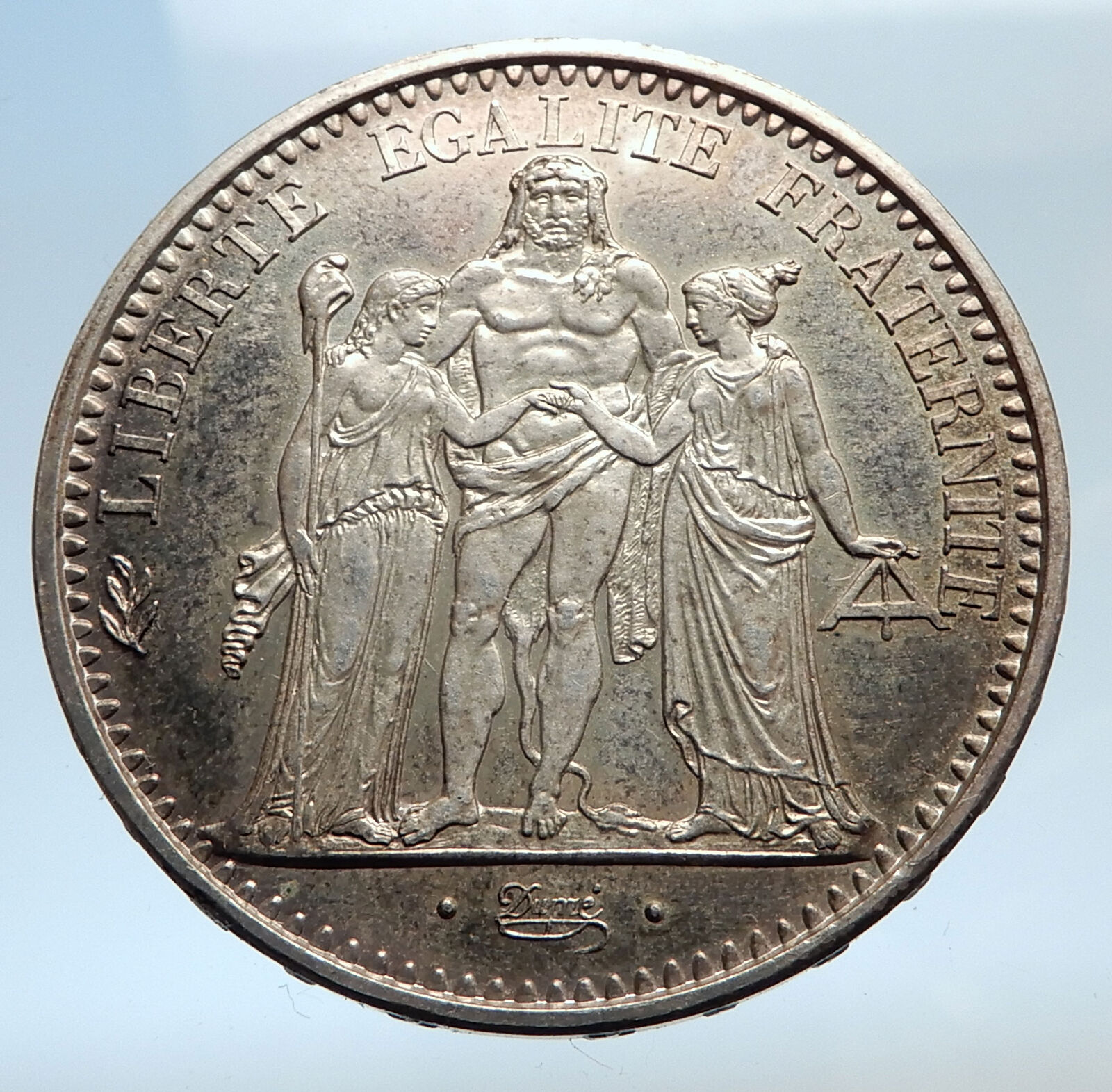 1965 FRANCE Large HERCULES Motto Antique Silver 10 FRANCS French Coin i74271