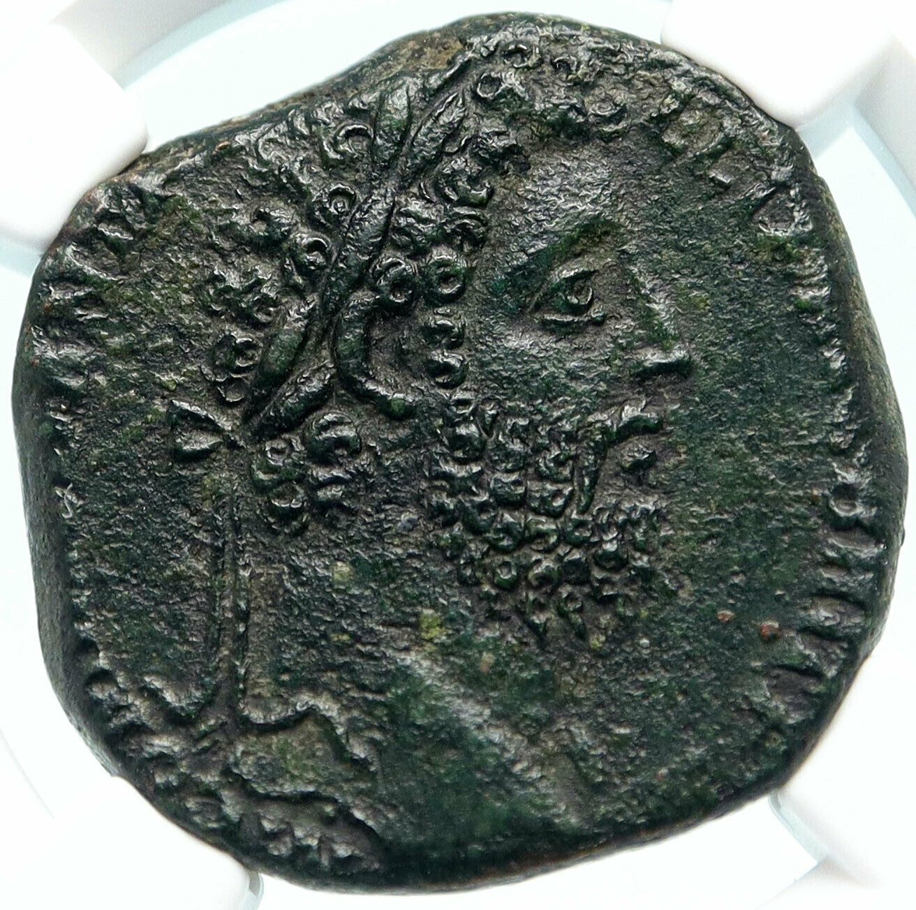 COMMODUS Authentic Ancient Rome SESTERTIUS Roman Coin CORNUCOPIAS NGC i83572