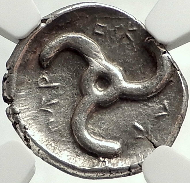 Dynasts of Lycia PERIKLES Ancient Silver Greek Coin LION TRISKELES NGC i68142