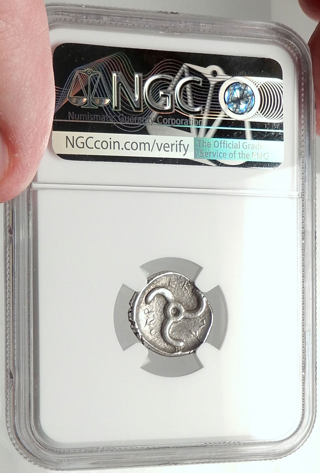 Dynasts of Lycia PERIKLES Ancient Silver Greek Coin LION TRISKELES NGC i68142