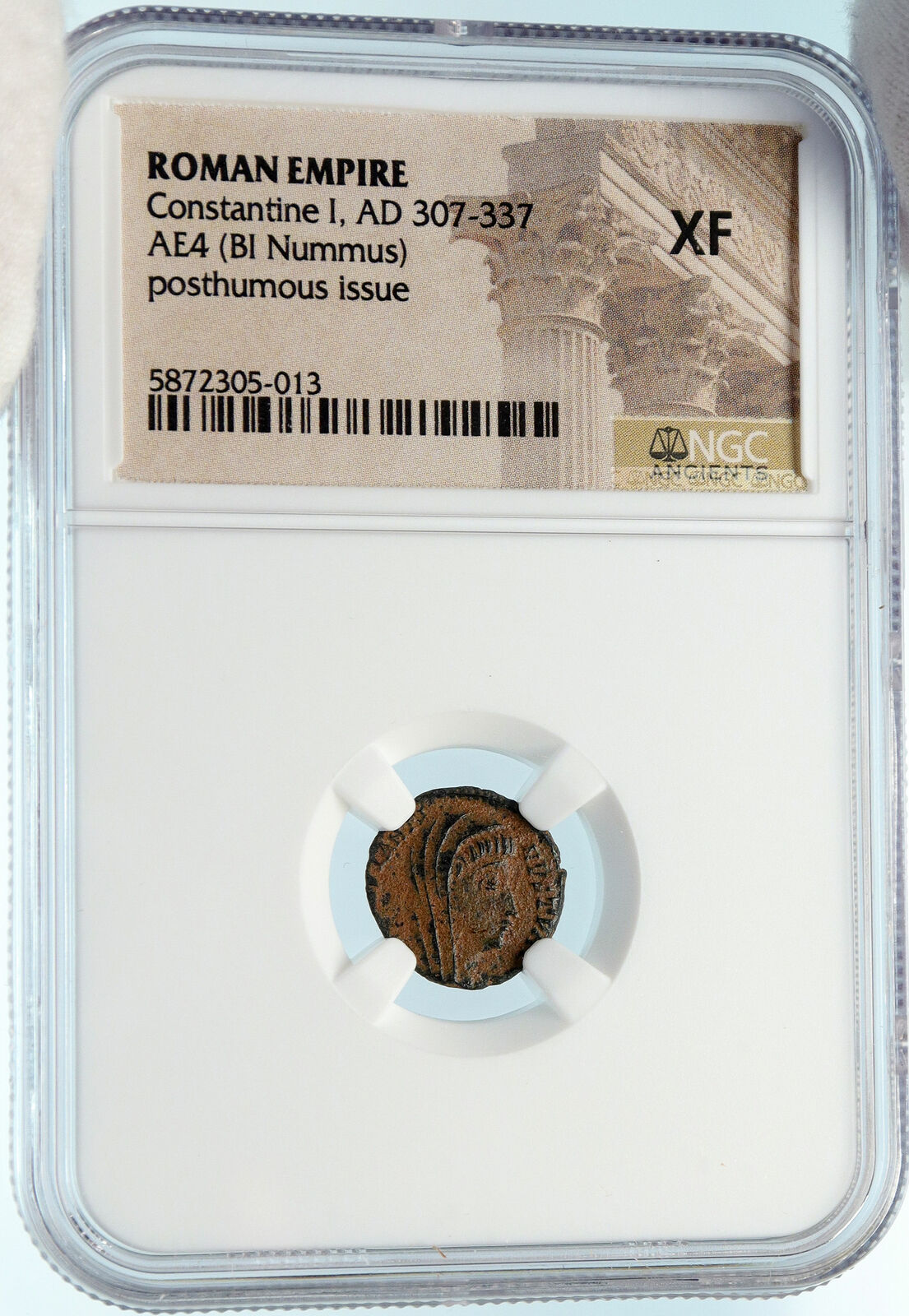 CONSTANTINE I the Great CHARIOT to GOD HAND HEAVEN Ancient Roman Coin NGC i83580