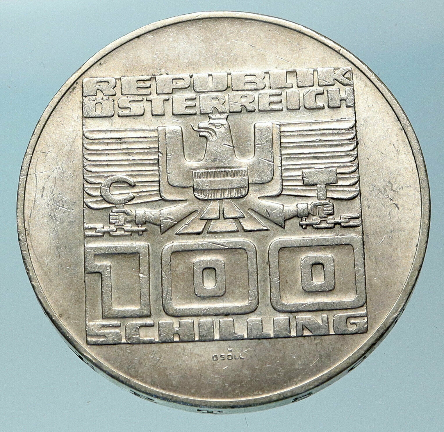 1978 AUSTRIA City of Villach Founding Genuine Silver 100 Shilling Coin i83780