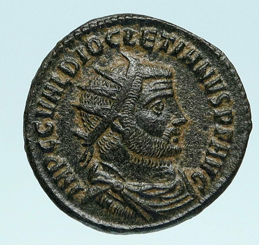 DIOCLETIAN 296AD Authentic Genuine Ancient Roman Coin JUPITER ZEUS i83537