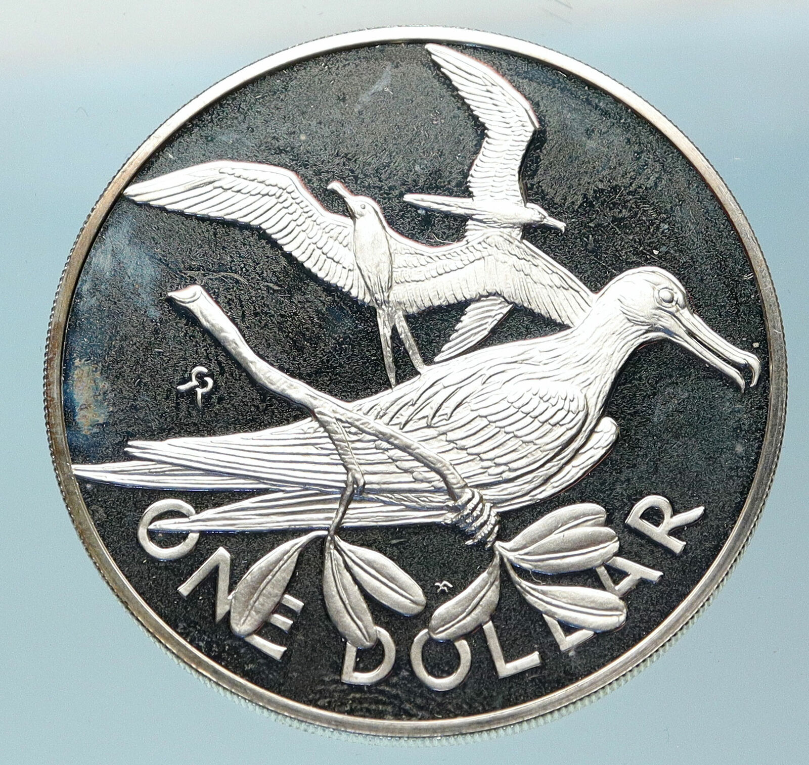 1975 British Virgin Islands UK Queen Elizabeth II BIRD Proof Silver Coin i83777