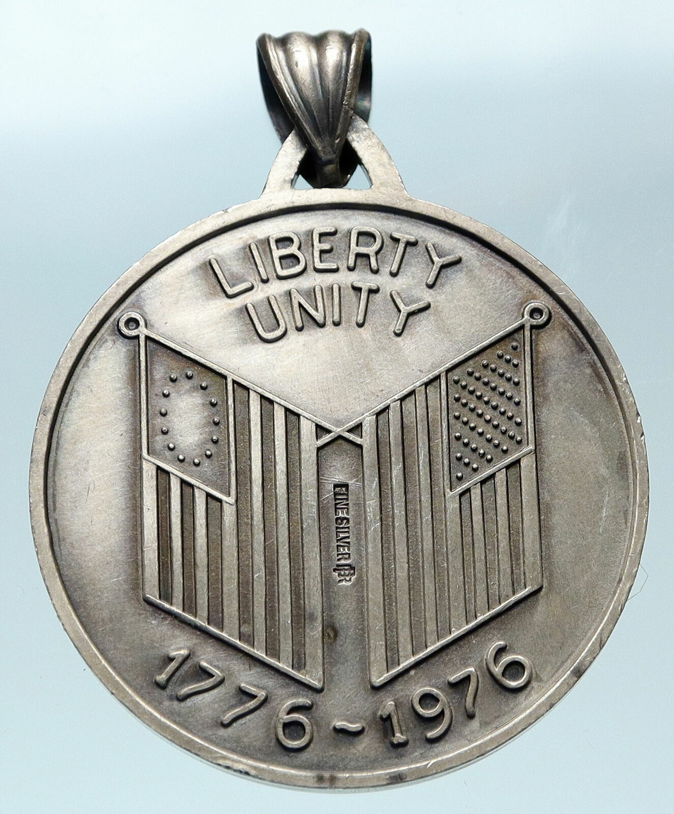 1976 USA 1776 Thomas Jefferson DECLARATION of INDEPENDENCE Silver Medal i84082