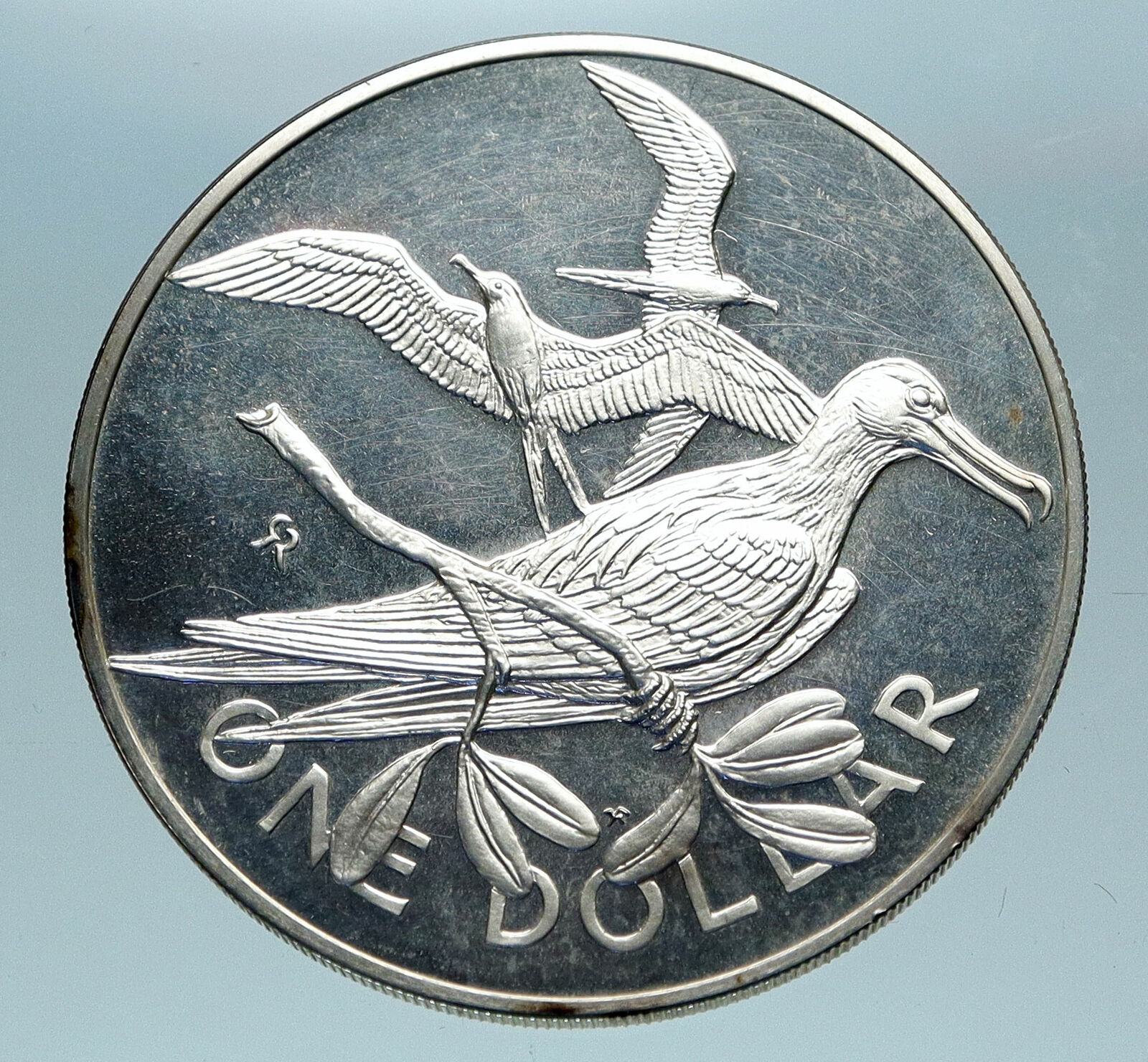 1973 British Virgin Islands UK Queen Elizabeth II BIRD Proof Silver Coin i84084