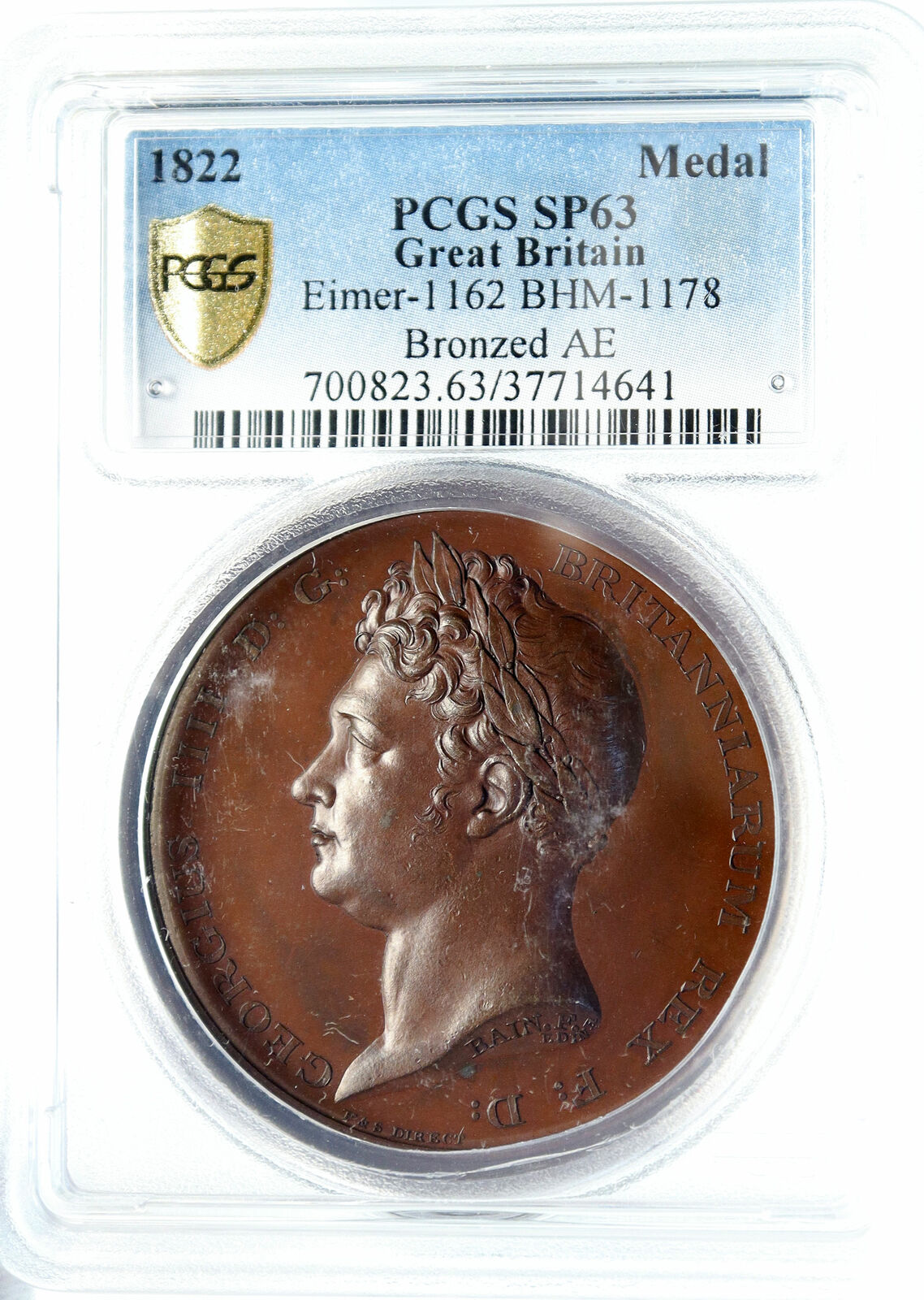 1822 Great Britain UK King GEORGE IV VISITS SCOTLAND Specimen Medal PCGS i83988