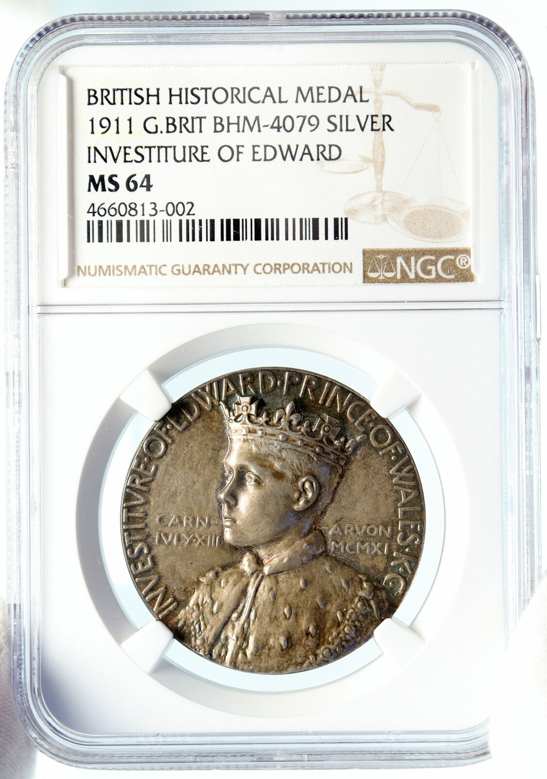 1911 Great Britain King EDWARD VIII as PRINCE OF WALES Silver Medal NGC i83992